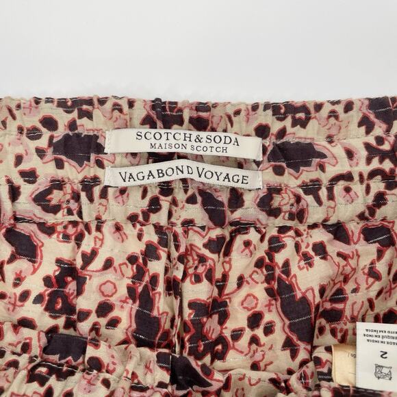 Scotch & Soda Vagabond Voyage Sz 2 Boho Pattern Pants Women's Pull On Drawstring - Picture 2 of 10